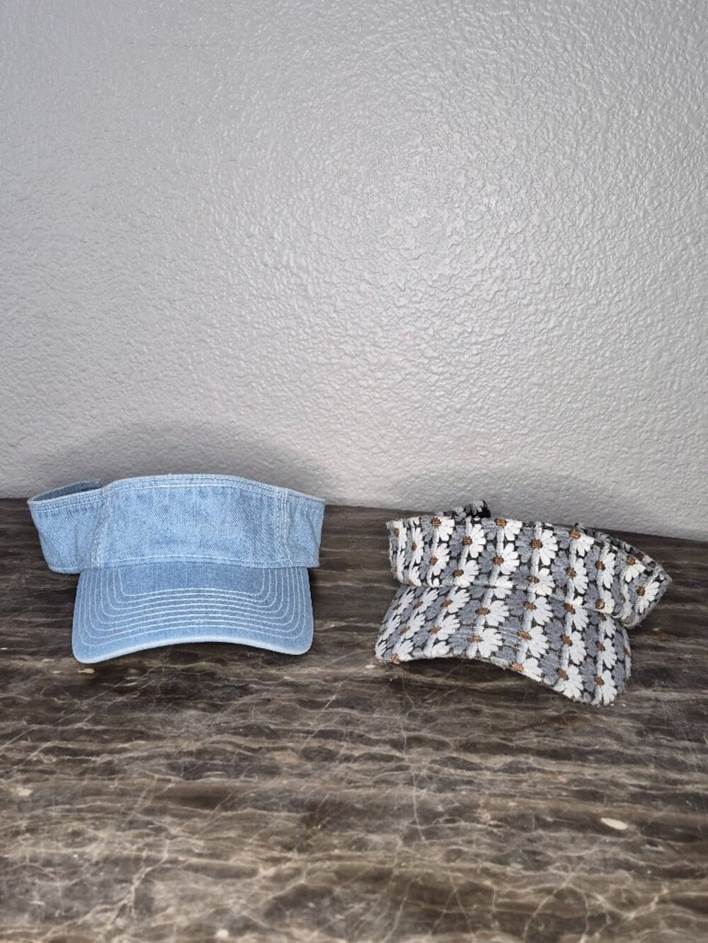 Adjustable Unisex Adult Sun Visor Denim/ Floral  Hat Empty Top Baseball Cap